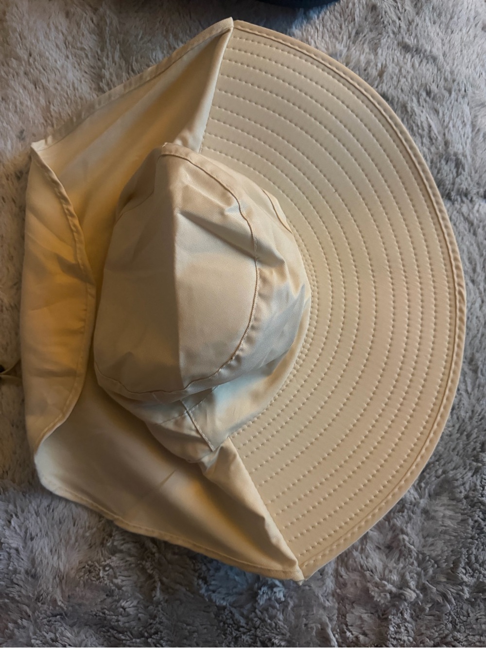 Wide-Brim Cream Sun Hat for Women